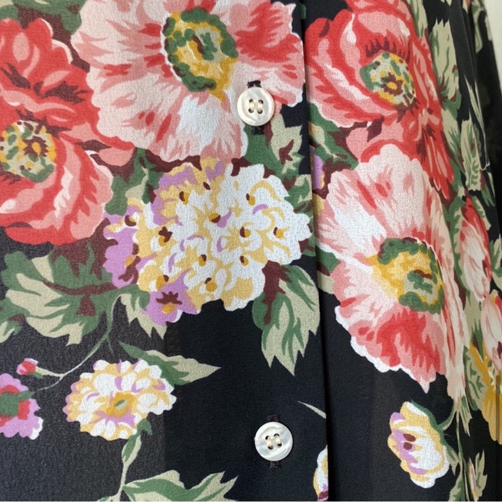 Henri Bendel Black Floral Blouse - Picture 8 of 8